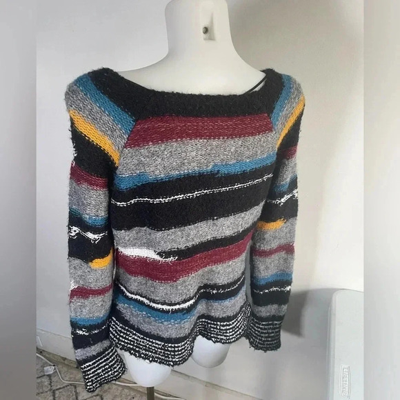 Free People Montmartre knit multicolor wool blend sweater Size Medium EUC! 0185 - Picture 7 of 10